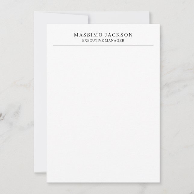 Trendy Modern Plain Black & White Professional Card (Front)