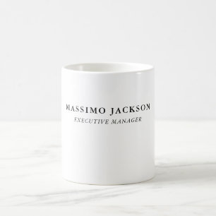 Trendy Modern Plain Black & White Professional Coffee Mug