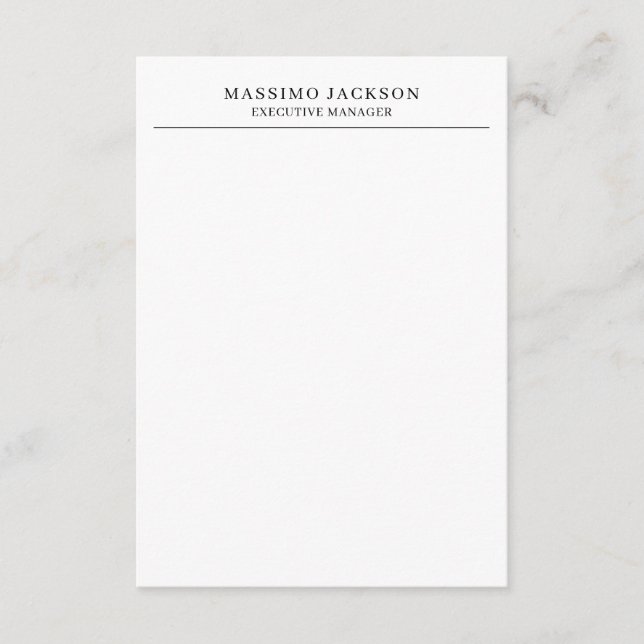 Trendy Modern Plain Black & White Professional Enclosure Card (Front)