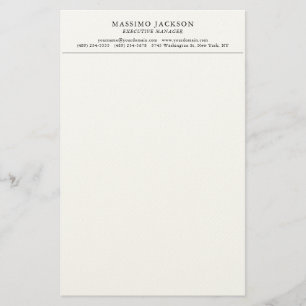 Trendy Modern Plain Black & White Professional Stationery