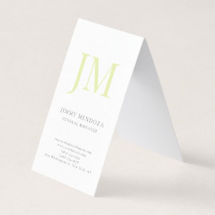 Trendy modern plain professional monogram pearl business card