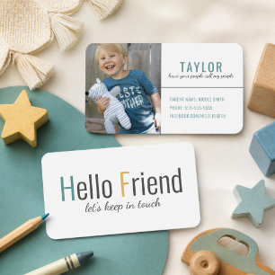 Trendy Modern Playdate Calling Card Mum Card