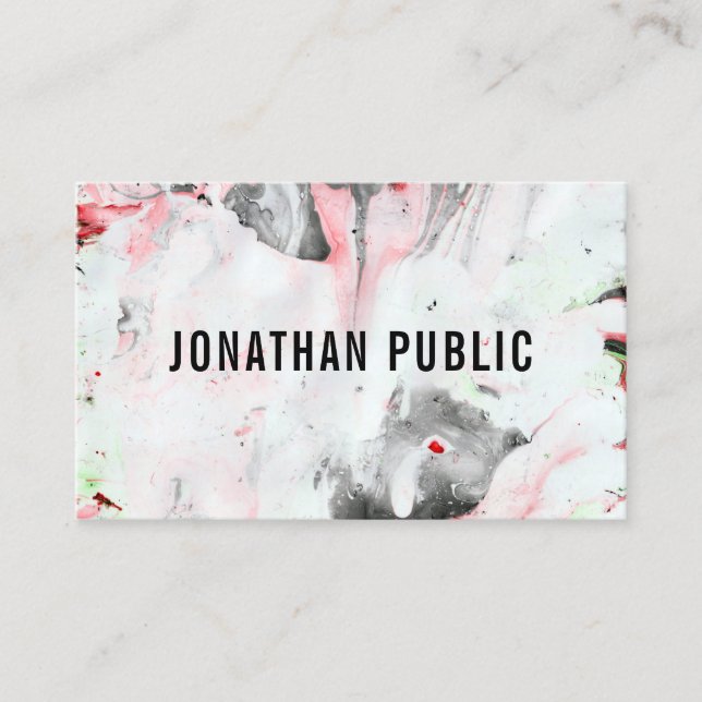 Trendy Modern Professional Abstract Art Elegant Business Card (Front)