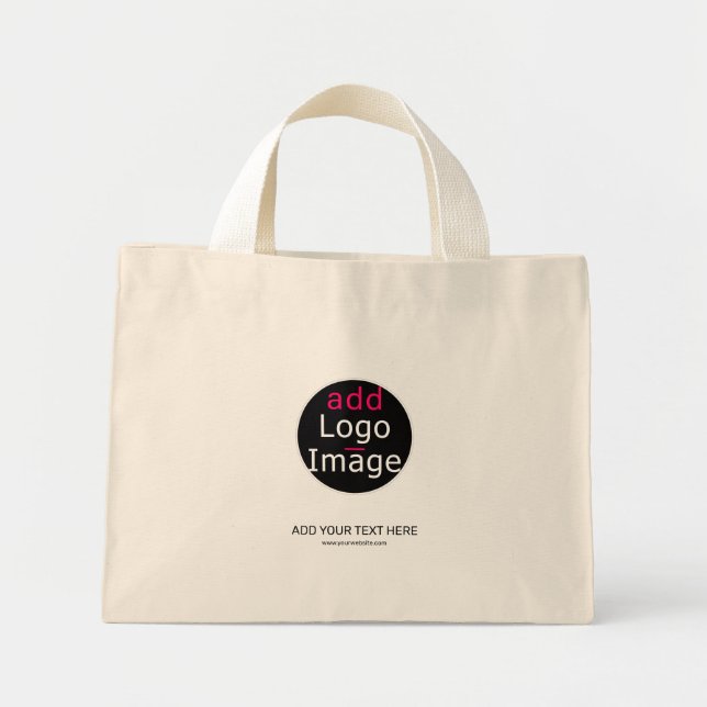 Trendy Modern Professional Customisable Business  Mini Tote Bag (Front)