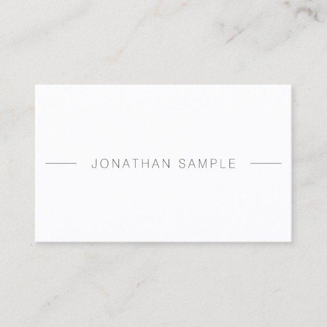 Trendy Modern Professional Elegant Clean Template Business Card (Front)