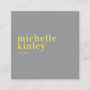 Trendy modern professional grey networking square business card