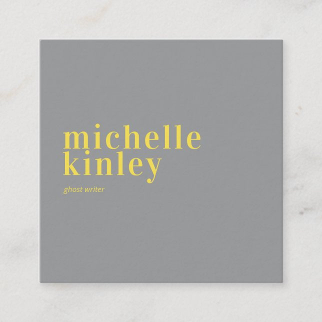 Trendy modern professional grey networking square business card (Front)