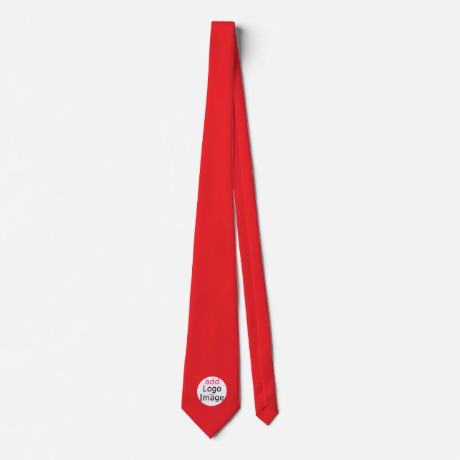 Trendy  Modern Promotional Customisable Vivid Red Tie (Front)