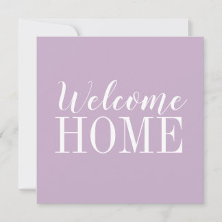 Trendy modern purple welcome home note card