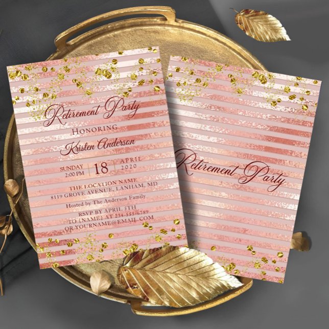 Trendy Modern Retirement Party Invitation (Creator Uploaded)