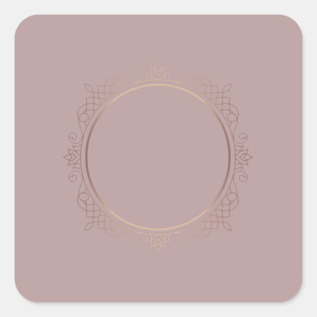Trendy Modern Rose Gold Blank Template Add Text Square Sticker (Front)