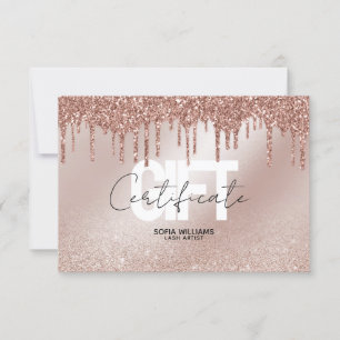 Trendy & Modern Rose gold Certificate Gift Card