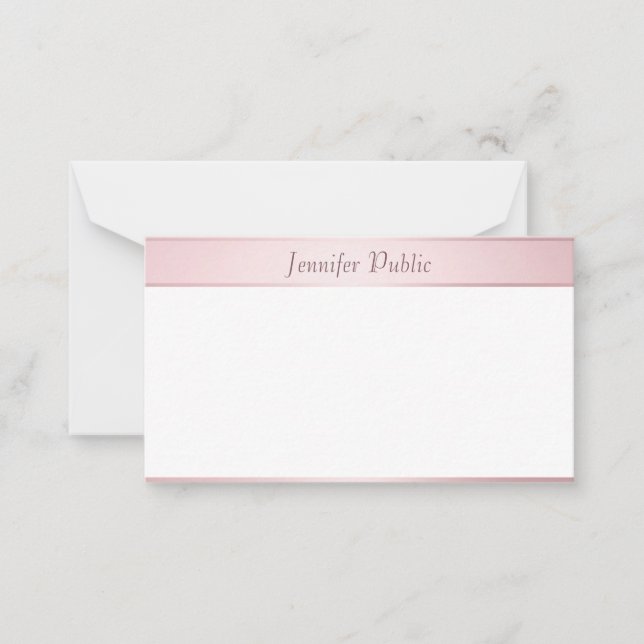 Trendy Modern Rose Gold Script Elegant Template (Front)