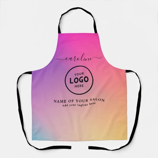  Trendy Modern Salon Logo Apron (Front)