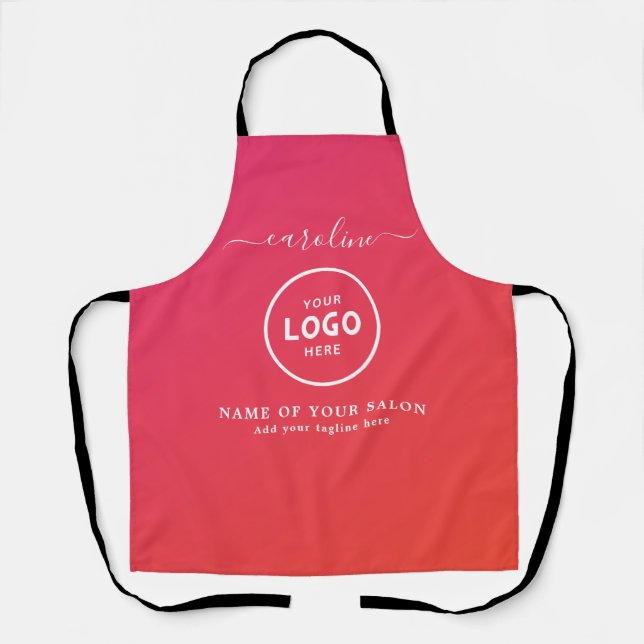  Trendy Modern Salon Logo Apron (Front)