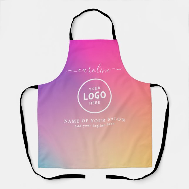  Trendy Modern Salon Logo Apron (Front)