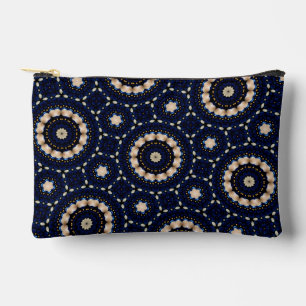 Trendy Modern Sapphire & Pearls Abstract Dot Art Accessory Pouch