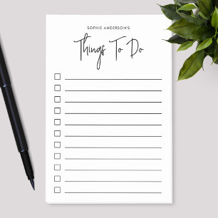 Trendy Modern Script Minimalist Things To Do List Post-it Notes
