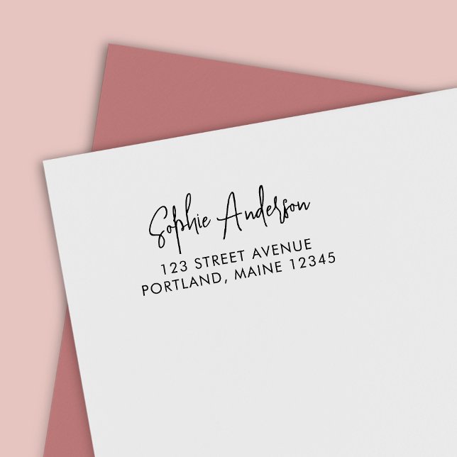 Trendy Modern Script Name Return Address Self-inking Stamp (Creator Uploaded)