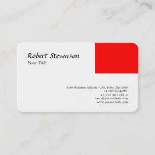 Trendy Modern Script Red & White Minimalist Design Business Card