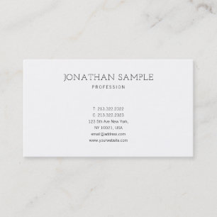 Trendy Modern Simple Design Elegant Plain Luxury Business Card