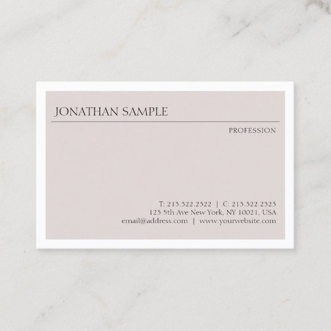 Trendy Modern Simple Design Elegant Professional Business Card (Front)