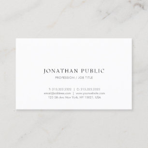 Trendy Modern Simple Design Elegant Professional Business Card