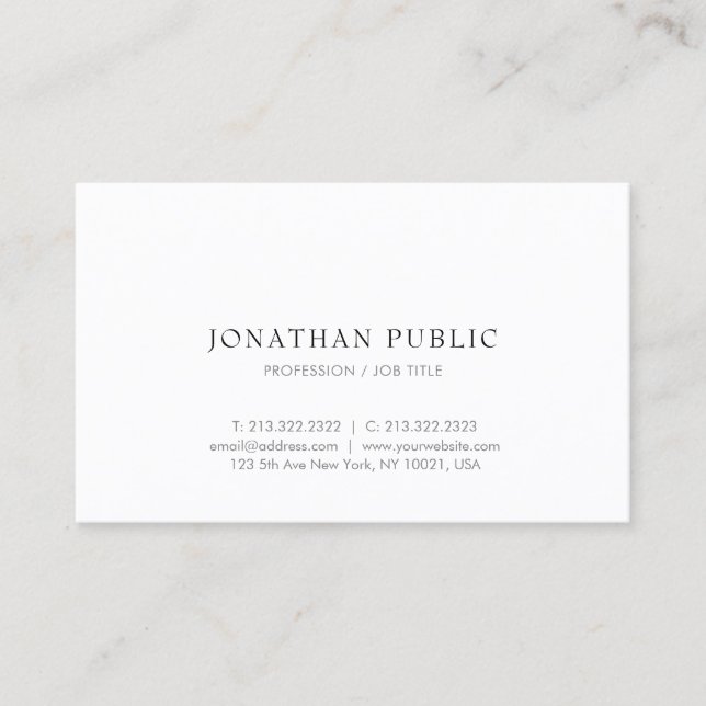 Trendy Modern Simple Design Elegant Professional Business Card (Front)