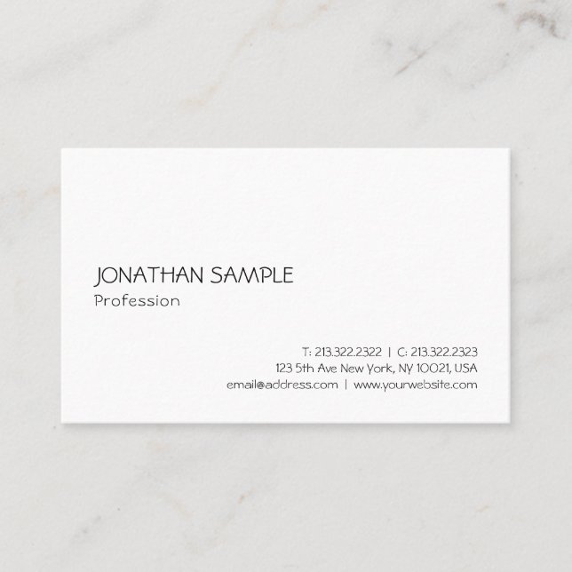 Trendy Modern Simple Elegant Template Professional Business Card (Front)