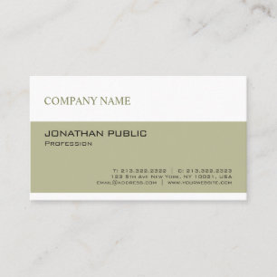 Trendy Modern Simple Green White Company Plain Business Card