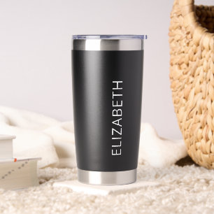 Trendy Modern Simple Minimalist Name Black Coffee Insulated Tumbler