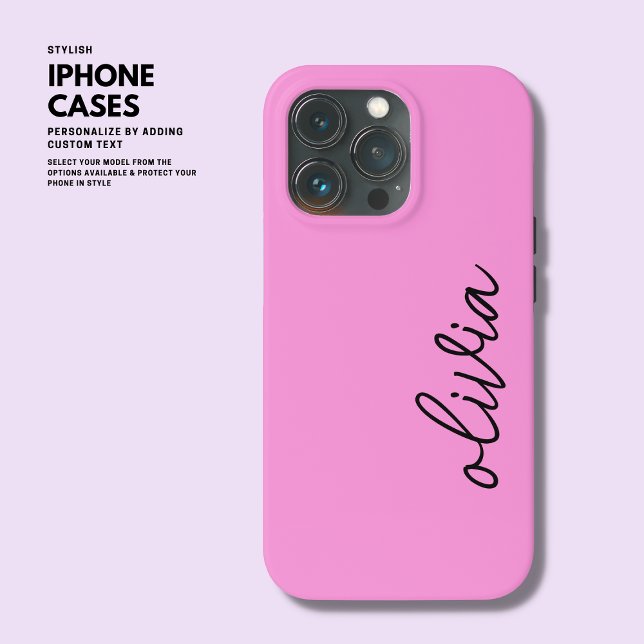 Trendy Modern Simple Purple Orchid Script Style Case-Mate iPhone Case (Creator Uploaded)