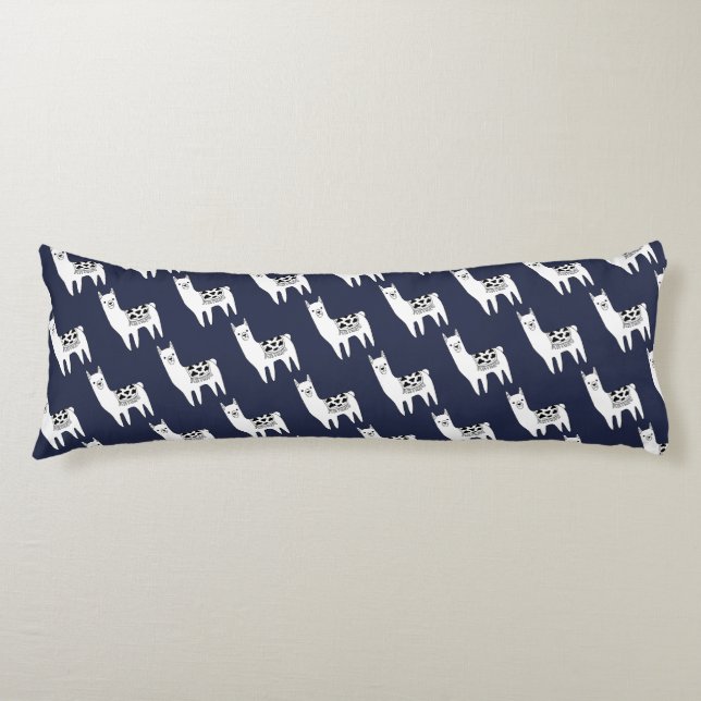 Trendy Modern Sketchy Aztec Llamas Body Cushion (Front)