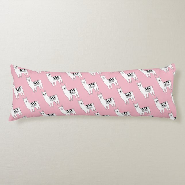 Trendy Modern Sketchy Aztec Llamas Body Cushion (Front)