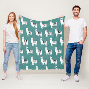 Trendy Modern Sketchy Llamas Pattern Fleece Blanket