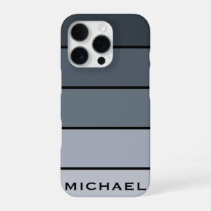 Trendy Modern Space Grey Stripes iPhone 16 Pro Case