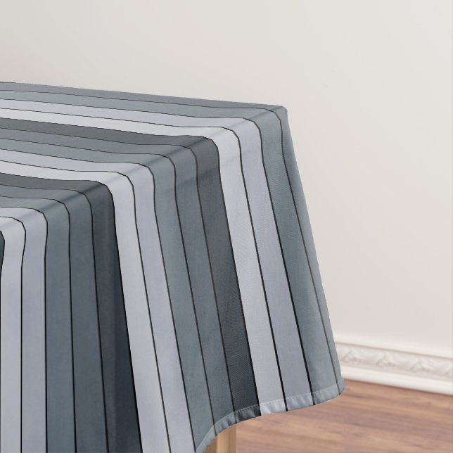 Trendy Modern Space Grey Stripes Tablecloth (In Situ)