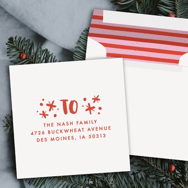 Trendy Modern Stars Handwritten Holiday Envelope (Creator Uploaded)