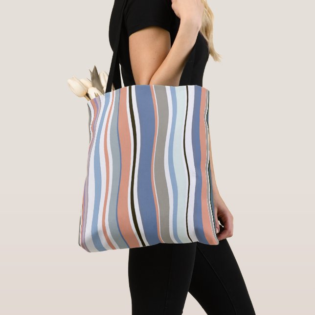 Trendy Modern Stripes Tote Bag (Close Up)