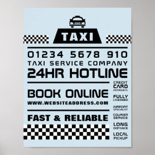 Trendy & Modern, Taxi Cab Firm Advertising Poster