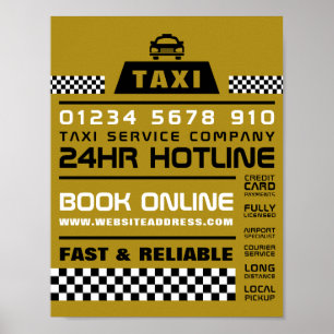 Trendy & Modern, Taxi Cab Firm Advertising Poster