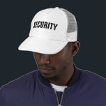 Trendy Modern Template Security For Him & Her Trucker Hat<br><div class="desc">Elegant Modern Template Create Your Own Upload Image Logo Photo White Trucker Security Hat For Men & Women.</div>