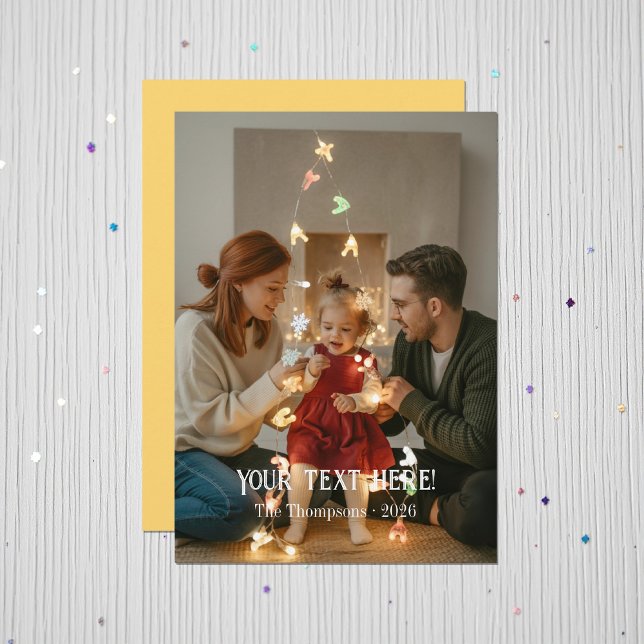 Trendy Modern Typography Family Christmas Photo Holiday Card (Trendy Modern Typography Family Christmas Photo Holiday Card)