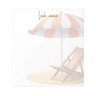 Trendy Modern Watercolor Beach Summer Coastal  Notepad