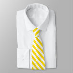 Trendy Modern Yellow White Striped Template Chic Tie<br><div class="desc">Trendy Modern Yellow White Striped Template Elegant Classy Neck Tie.</div>