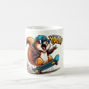 trendy mok with hamster on skateboard coffee mug