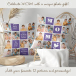 Trendy MOM Personalised 12 Photo Collage Purple Cushion<br><div class="desc">Introducing the perfect gift for the best MOM ever - a personalised photo collage pillow! This stylish and modern pillow features space for 12 special pictures, bold MOM in a colour block design, creating a unique and sentimental gift that any mother would adore. With the spaces to add personalised special...</div>