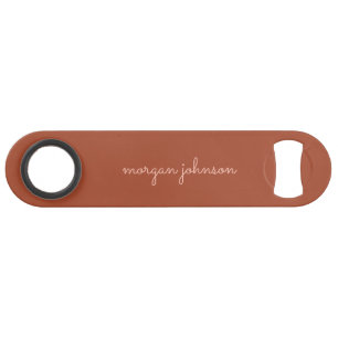 Trendy Monogram   Burnt Orange + Blush Script Name