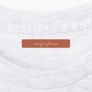 Trendy Monogram   Burnt Orange + Blush Script Name