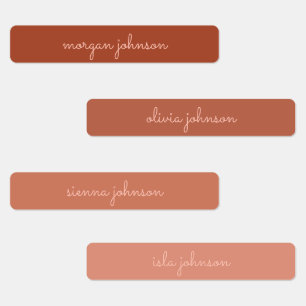 Trendy Monogram   Burnt Orange + Blush Script Name